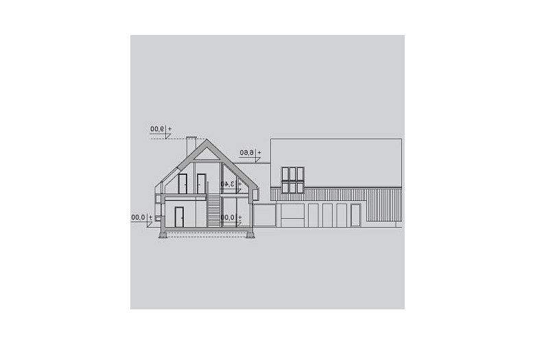 Projekt domu z poddaszem LK&1162 - przekrój 1