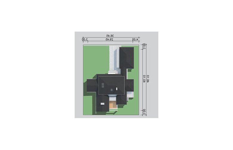 Projekt domu szkieletowego LK&1094 - Usytuowanie - wersja lustrzana