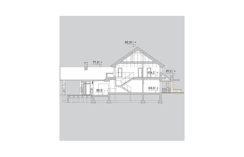 Projekt domu szkieletowego LK&1094 - przekrój 1