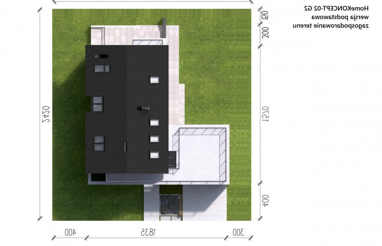 Projekt domu z poddaszem Homekoncept 2 G2 - Usytuowanie - wersja lustrzana