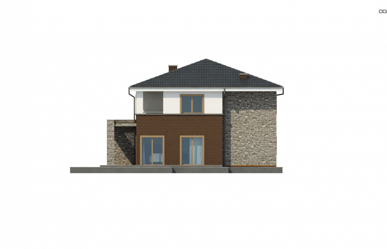 Projekt domu piętrowego Zx109 - elewacja 2