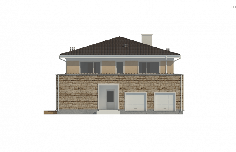 Projekt domu piętrowego Zx66 - elewacja 2