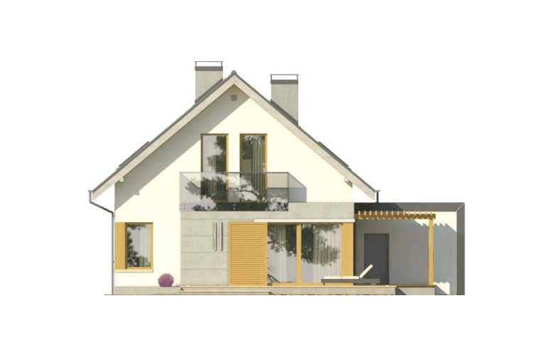 Projekt domu jednorodzinnego GRAPPA - elewacja 2