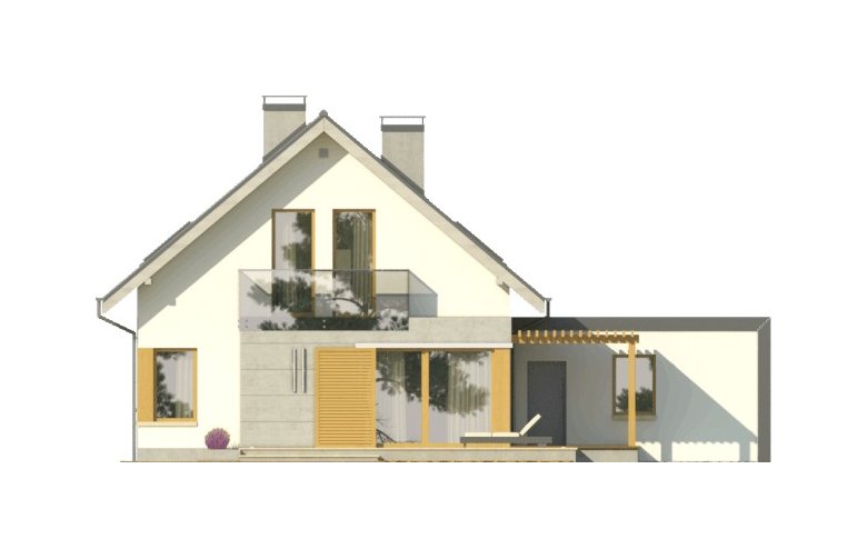 Projekt domu jednorodzinnego GRAPPA 2G - elewacja 2