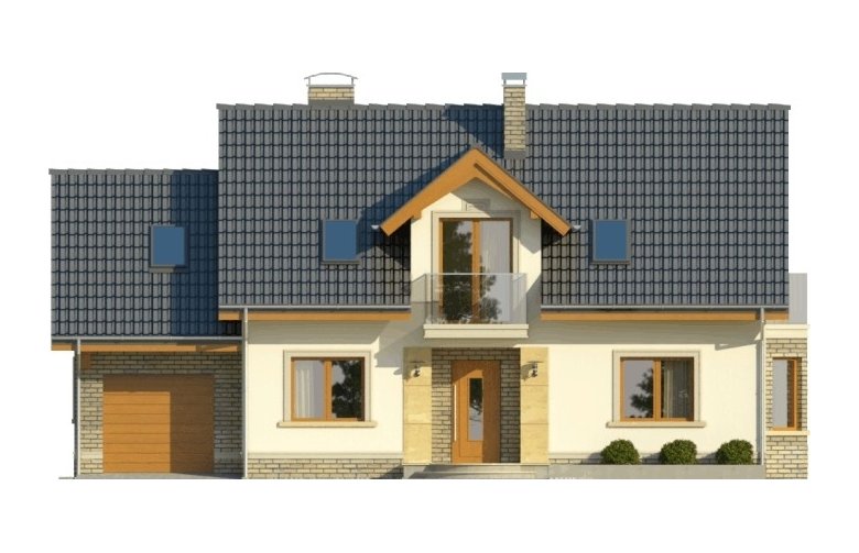 Projekt domu z poddaszem AROMA 2 - elewacja 4