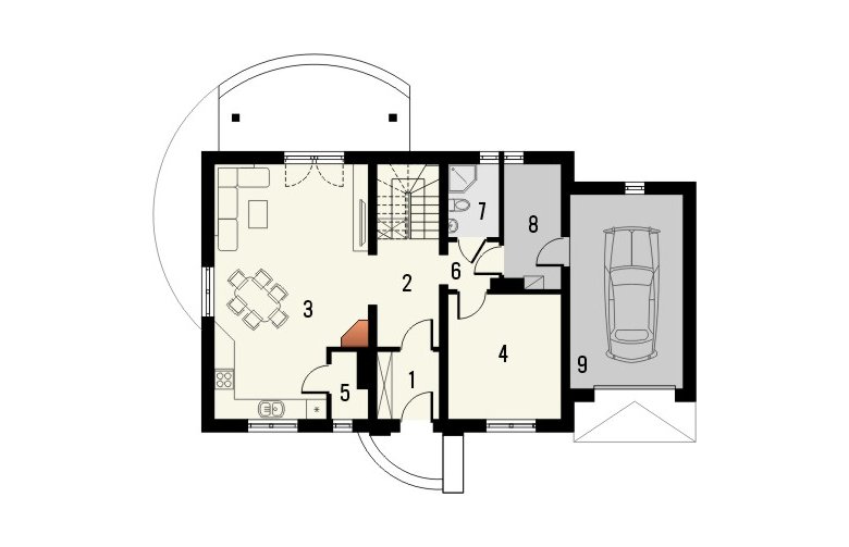 Projekt domu jednorodzinnego GRANAT 2 - 
