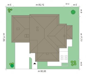 Usytuowanie budynku Dom z widokiem (516) w wersji lustrzanej
