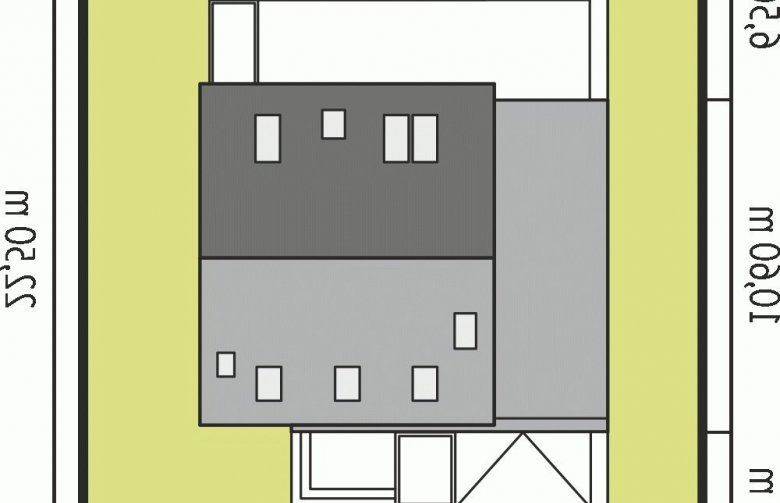 Projekt domu nowoczesnego E14 II G1 MULTI-COMFORT - Usytuowanie - wersja lustrzana