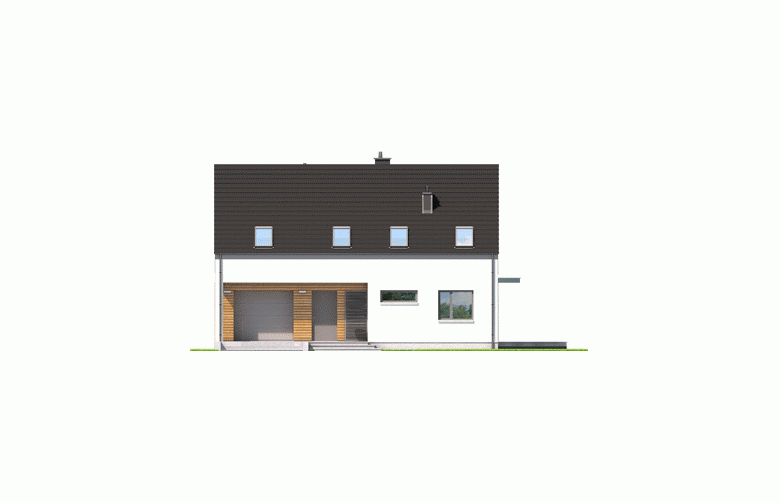 Projekt domu nowoczesnego E4 G1  (wersja A) MULTI-COMFORT - elewacja 1