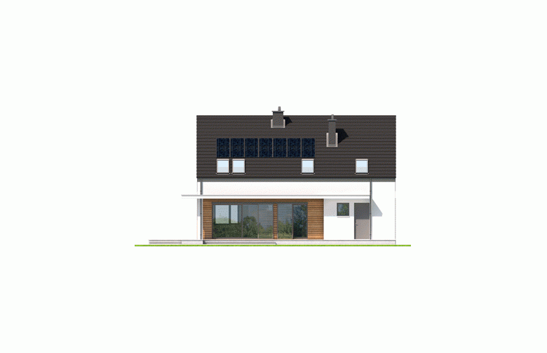 Projekt domu nowoczesnego E4 G1  (wersja A) MULTI-COMFORT - elewacja 3