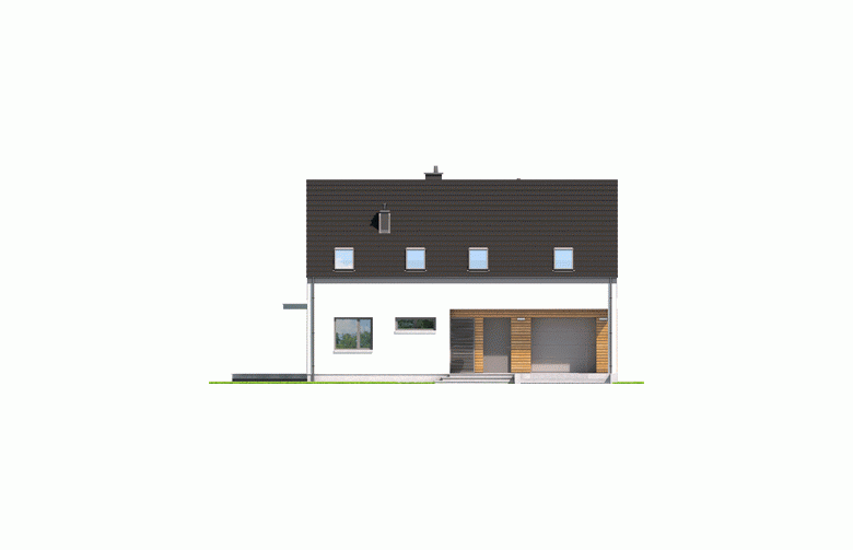 Projekt domu nowoczesnego E4 G1  (wersja A) MULTI-COMFORT - elewacja 1