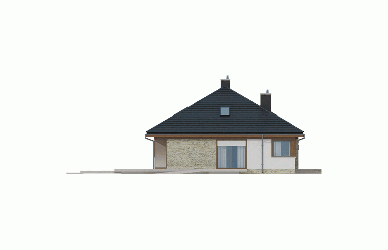 Projekt domu jednorodzinnego Flo II MULTI-COMFORT - elewacja 4
