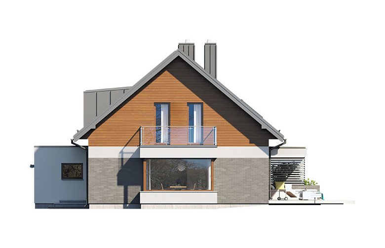 Projekt domu z poddaszem Limbo - elewacja 2