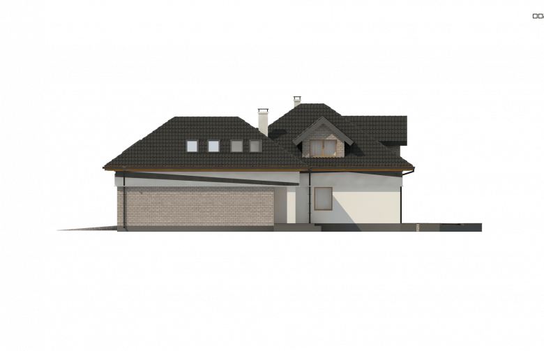 Projekt domu z poddaszem Z325 - elewacja 4