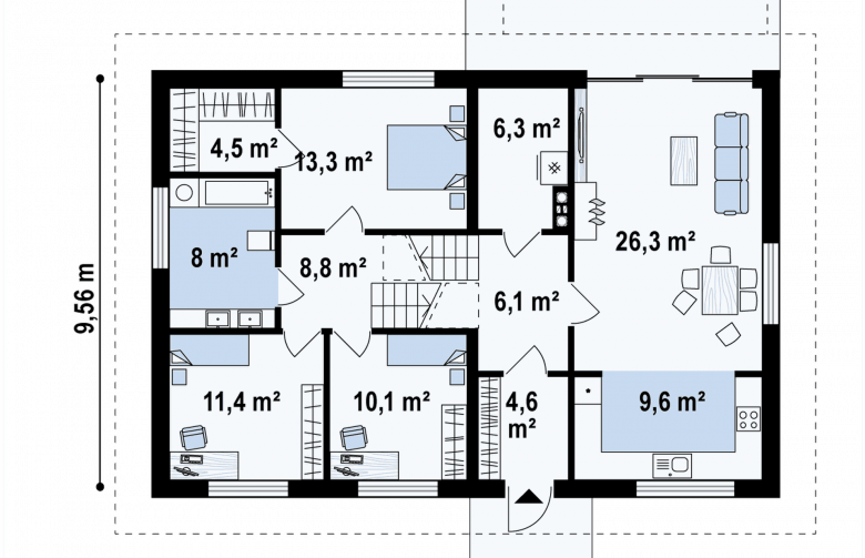 Projekt domu piętrowego Z336 - 