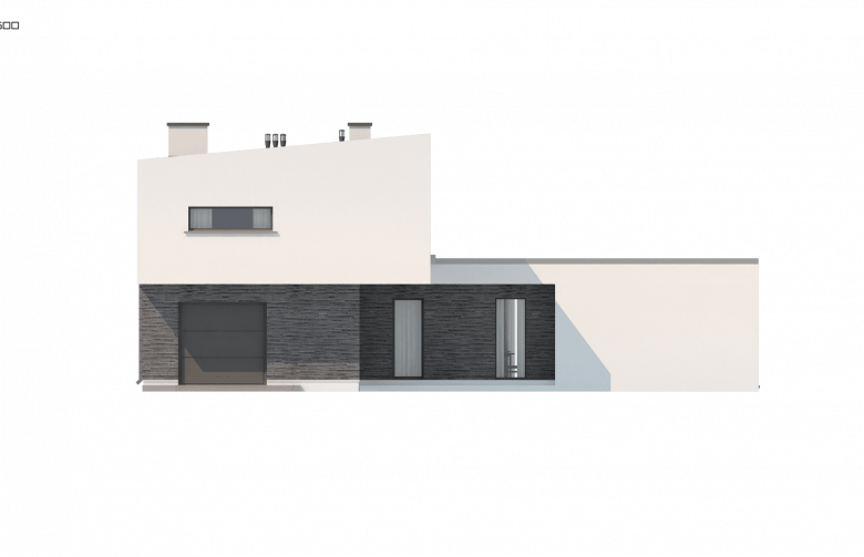 Projekt domu nowoczesnego Zx70 - elewacja 3