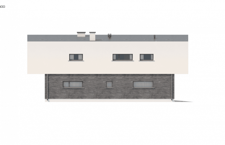 Projekt domu nowoczesnego Zx70 - elewacja 4
