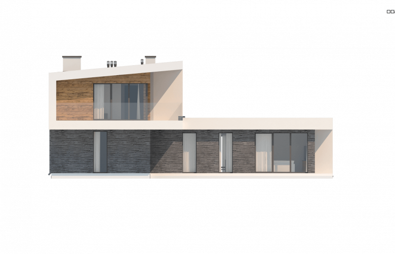 Projekt domu nowoczesnego Zx70 - elewacja 2