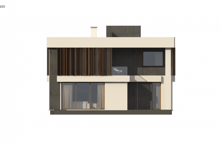 Projekt domu piętrowego Zx124 - elewacja 2