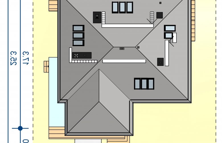 Projekt domu dwurodzinnego Domidea 2 dN - Usytuowanie - wersja lustrzana