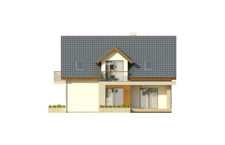 Projekt domu jednorodzinnego ROZALIN 2 2G - elewacja 3
