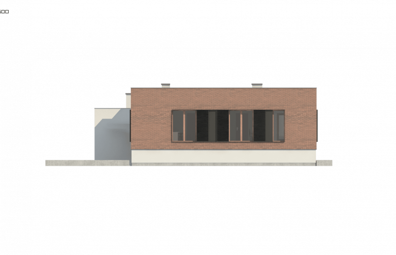 Projekt domu nowoczesnego Zx132 - elewacja 1