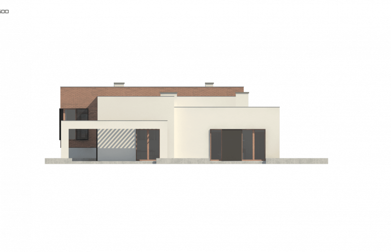 Projekt domu nowoczesnego Zx132 - elewacja 4