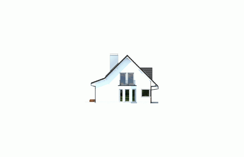 Projekt domu z poddaszem Demi G1 (wersja C) - elewacja 2