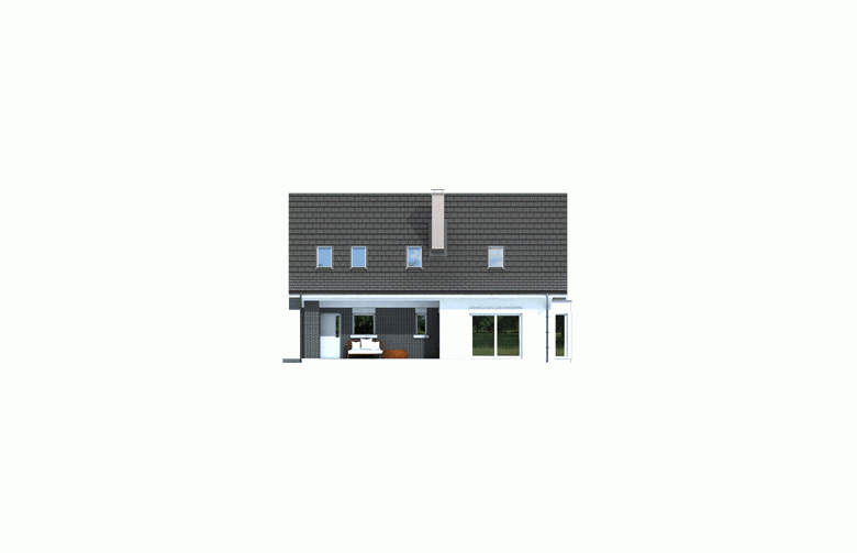 Projekt domu z poddaszem Demi G1 (wersja C) - elewacja 3