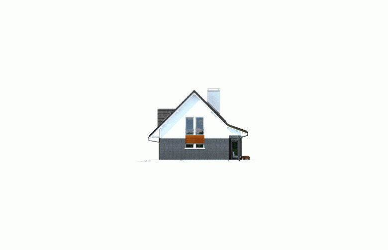 Projekt domu z poddaszem Demi G1 (wersja C) - elewacja 4