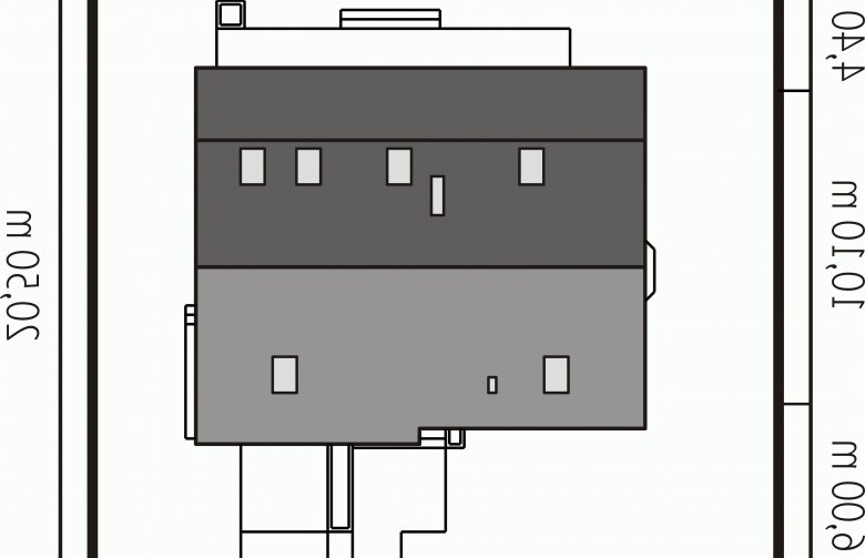 Projekt domu z poddaszem Demi G1 (wersja C) - Usytuowanie - wersja lustrzana