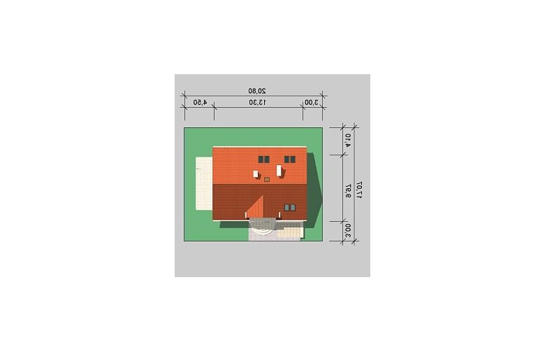 Projekt domu wolnostojącego LK&9 - Usytuowanie - wersja lustrzana