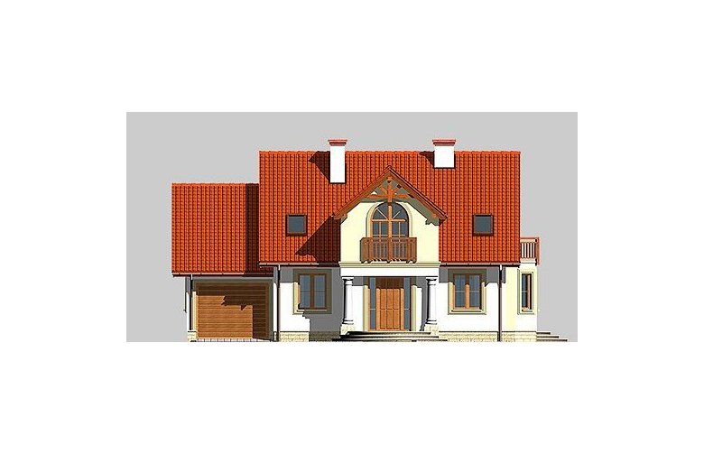 Projekt domu wolnostojącego LK&441 - elewacja 1