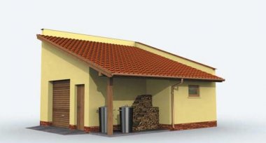 Projekt domu G159 garaż jednostanowiskowy z pomieszczeniem gospodarczym