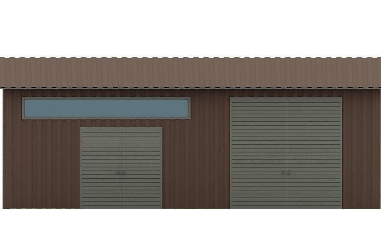 Projekt domu energooszczędnego G118 - Budynek garażowy - elewacja 1