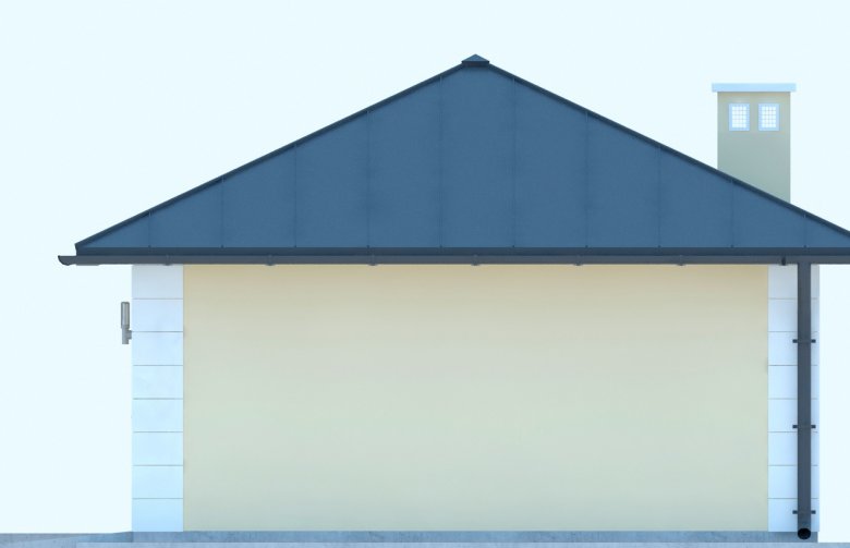Projekt domu energooszczędnego G241 - Budynek garażowo - gospodarczy - elewacja 2