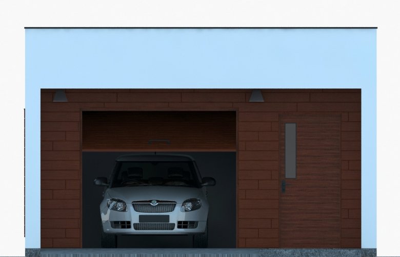 Projekt garażu G279 - Budynek garażowy - elewacja 1