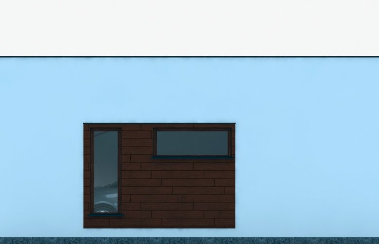 Projekt domu energooszczędnego G285 - Budynek garażowy - elewacja 2