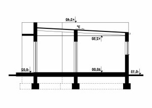 Przekrój projektu G296 - Budynek garażowo - gospodarczy w wersji lustrzanej