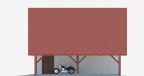 Elewacja projektu G298 - Budynek garażowy z wiatą - 4 - wersja lustrzana