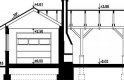 Projekt domu energooszczędnego G292 - Budynek garażowy - przekrój 1