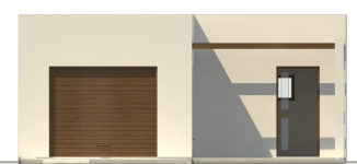 Elewacja projektu G175 - Budynek garażowo - gospodarczy - 1 - wersja lustrzana