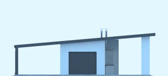 Elewacja projektu G190 - Budynek garażowy z wiatą - 1 - wersja lustrzana