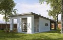 Projekt domu energooszczędnego G190 - Budynek garażowy z wiatą - wizualizacja 1
