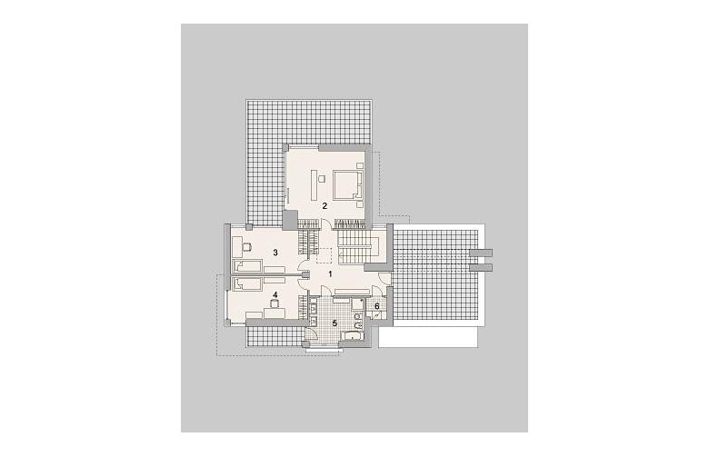 Projekt domu z poddaszem LK&1252 - piętro
