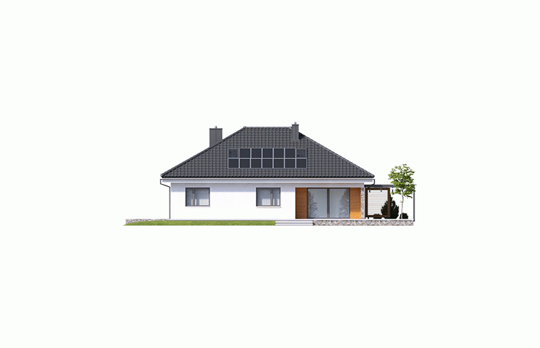 Projekt domu dwurodzinnego Astrid (mała) G2 - elewacja 3
