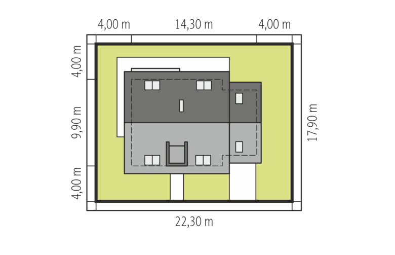 Projekt domu jednorodzinnego E5 G1 ECONOMIC (wersja C) - Usytuowanie