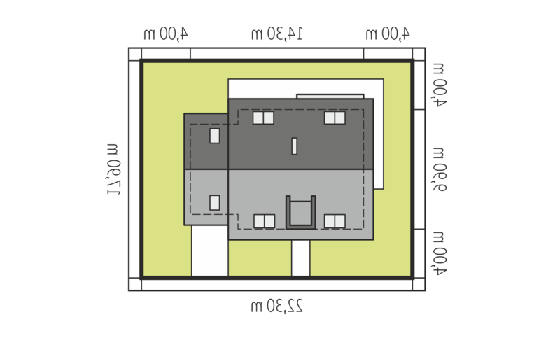 Projekt domu jednorodzinnego E5 G1 ECONOMIC (wersja C) - Usytuowanie - wersja lustrzana