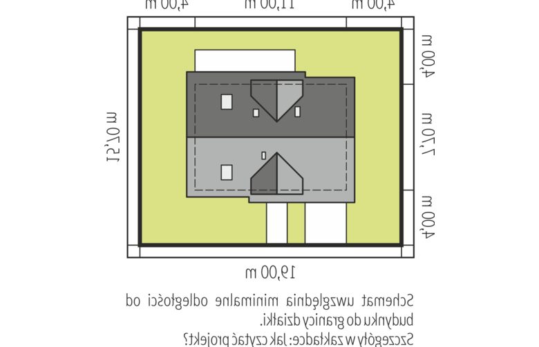 Projekt domu jednorodzinnego Magnolia II G1 - Usytuowanie - wersja lustrzana