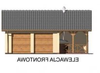 Elewacja projektu G42 garaż dwustanowiskowy z pomieszczeniem gospodarczym i altaną ogrodową z grilem - 1 - wersja lustrzana